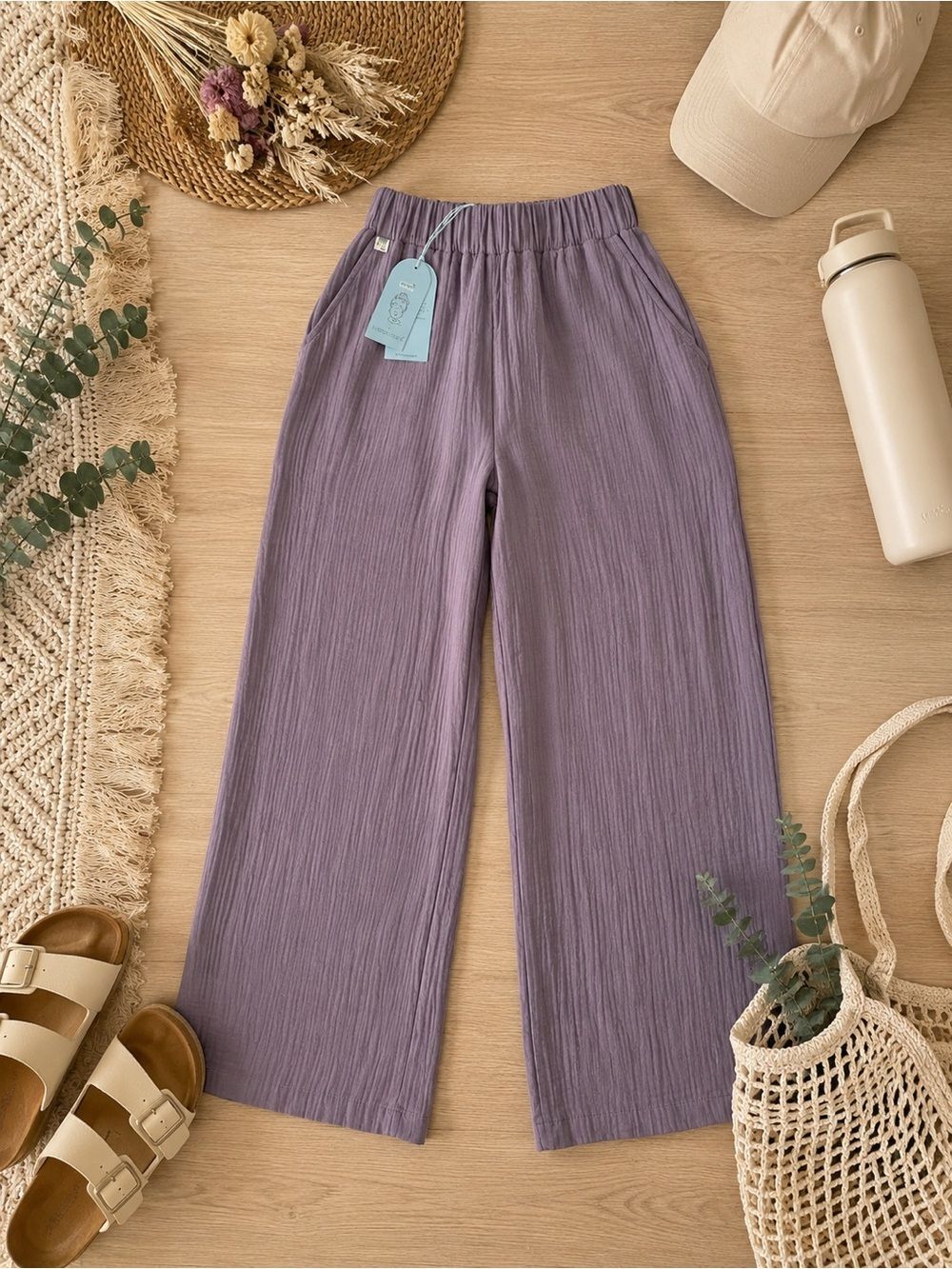 Blanca Gaia Trouser Twilight Mouve 100% Cotton Pants NWT Large